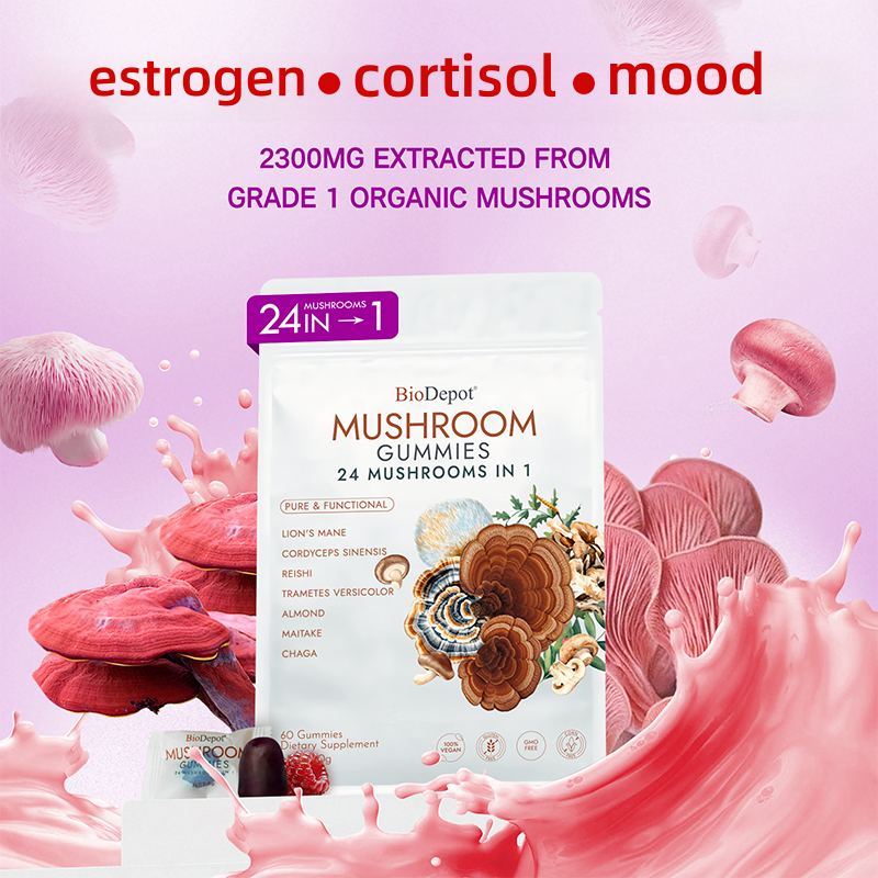 Mushroom Gummies for Women – Dopamine Boost, Mood Support & Vaginal Health – pH Balance, Body Odor Control & Sleep Aid – Vegan Fruiting-Body Blend with Lion’s Mane, Reishi & Cordyceps