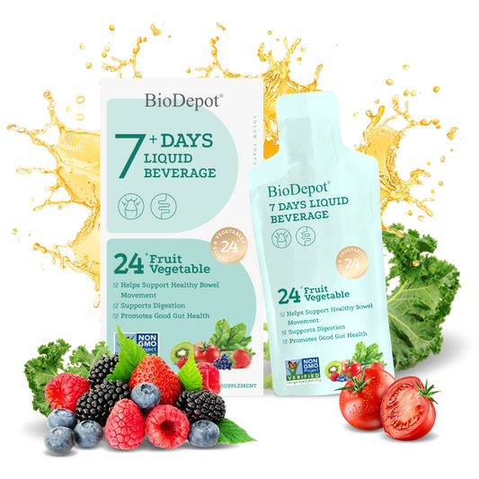 7 Day Clean 24-Fruit & Vegetable Complex Liquid Probiotic Drink - High Absorption Formula for Energy Boost, Immune Support, Gut Health, Gut Flora Improvement & Cellular Health
