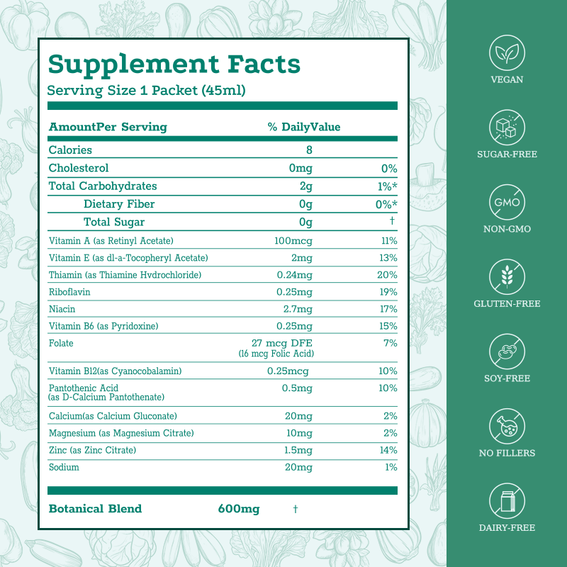 7 Day Clean 24-Fruit & Vegetable Complex Liquid Probiotic Drink - High Absorption Formula for Energy Boost, Immune Support, Gut Health, Gut Flora Improvement & Cellular Health