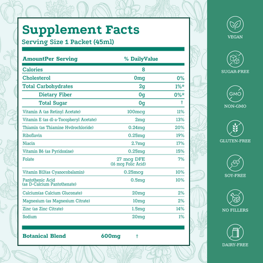 7 Day Clean 24-Fruit & Vegetable Complex Liquid Probiotic Drink - High Absorption Formula for Energy Boost, Immune Support, Gut Health, Gut Flora Improvement & Cellular Health