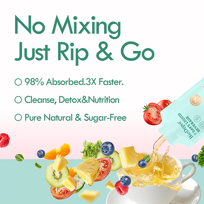 7 Day Clean 24-Fruit & Vegetable Complex Liquid Probiotic Drink - High Absorption Formula for Energy Boost, Immune Support, Gut Health, Gut Flora Improvement & Cellular Health