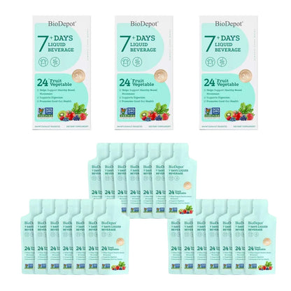 7 Day Clean 24-Fruit & Vegetable Complex Liquid Probiotic Drink - High Absorption Formula for Energy Boost, Immune Support, Gut Health, Gut Flora Improvement & Cellular Health