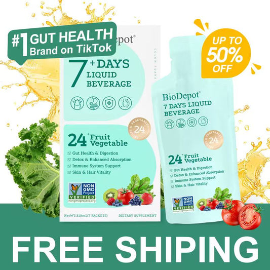 7 Day Clean 24-Fruit & Vegetable Complex Liquid Probiotic Drink - High Absorption Formula for Energy Boost, Immune Support, Gut Health, Gut Flora Improvement & Cellular Health