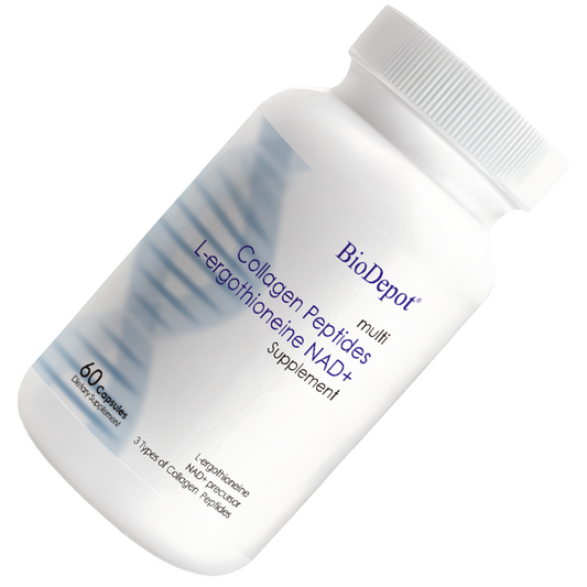 Biodepot NAD+ Supplement 7-in-1 Formula with Collagen L-ergothioneine & Vitamin C