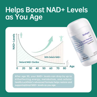 Biodepot NAD+ Supplement 7-in-1 Formula with Collagen L-ergothioneine & Vitamin C