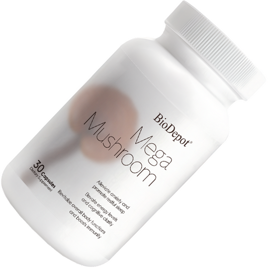 Biodepot Mega Mushroom-Immune & Energy Boost for Fatigue Stress & Anxiety Relief