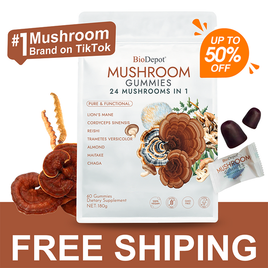 Mushroom Gummies with Mega Lion’s Mane, Cordyceps & Reishi 24 in 1 Supplement Natural Brain Focus, Memory & Energy Support Coffee Alternative for Mental Clarity & Immune System,Relieve Fatigue & Build Emotional Resilience